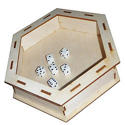 Hex Wooden Dice Tray