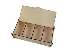 Large Wooden Storage Box with 4 compartments