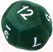 12-sided Green Fuzzy dice
