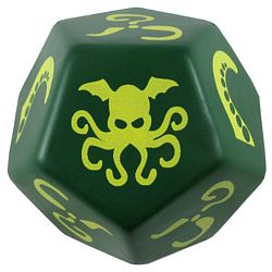 Giant Foam Cthulhu Dice (dark green with yellow)